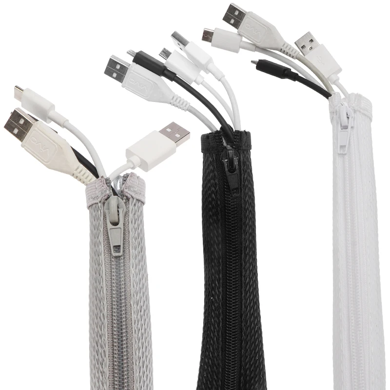 Dropship1M Zipper Cable Sleeve Flexible nylon Wire Cable Management organizer Wire Cord Hider Protection black white gray
Dropship1M Zipper Cable Sleeve Flexible nylon Wire Cable Management organizer Wire Cord Hider Protection black white gray