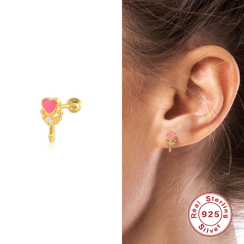 BOAKO 1Pcs 925 Sterling Silver Earrings For Women Pink Love Stud Earrings Ear Piercing Pendientes Mom Gift 2021 Trend Vintage
BOAKO 1Pcs 925 Sterling Silver Earrings For Women Pink Love Stud Earrings Ear Piercing Pendientes Mom Gift 2021 Trend Vintage