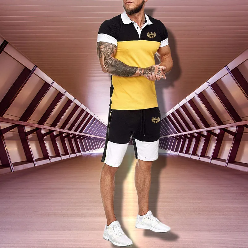 2021 new men two color splicing sports joints summer fashion splice short sleeve set + men's tags jogging T-shirt kit
2021 new men two color splicing sports joints summer fashion splice short sleeve set + men's tags jogging T-shirt kit