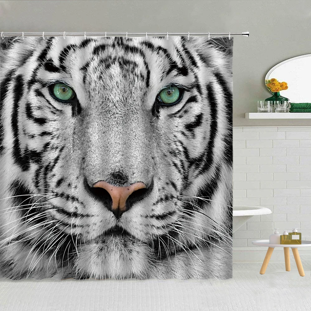 Жестокий зверь Tiger занавески для душа черно-белые пятнистые аксессуары для декора ванной комнаты Forest King водонепроницаемые тканевые занавес...
Жестокий зверь Tiger занавески для душа черно-белые пятнистые аксессуары для декора ванной комнаты Forest King водонепроницаемые тканевые занавес...