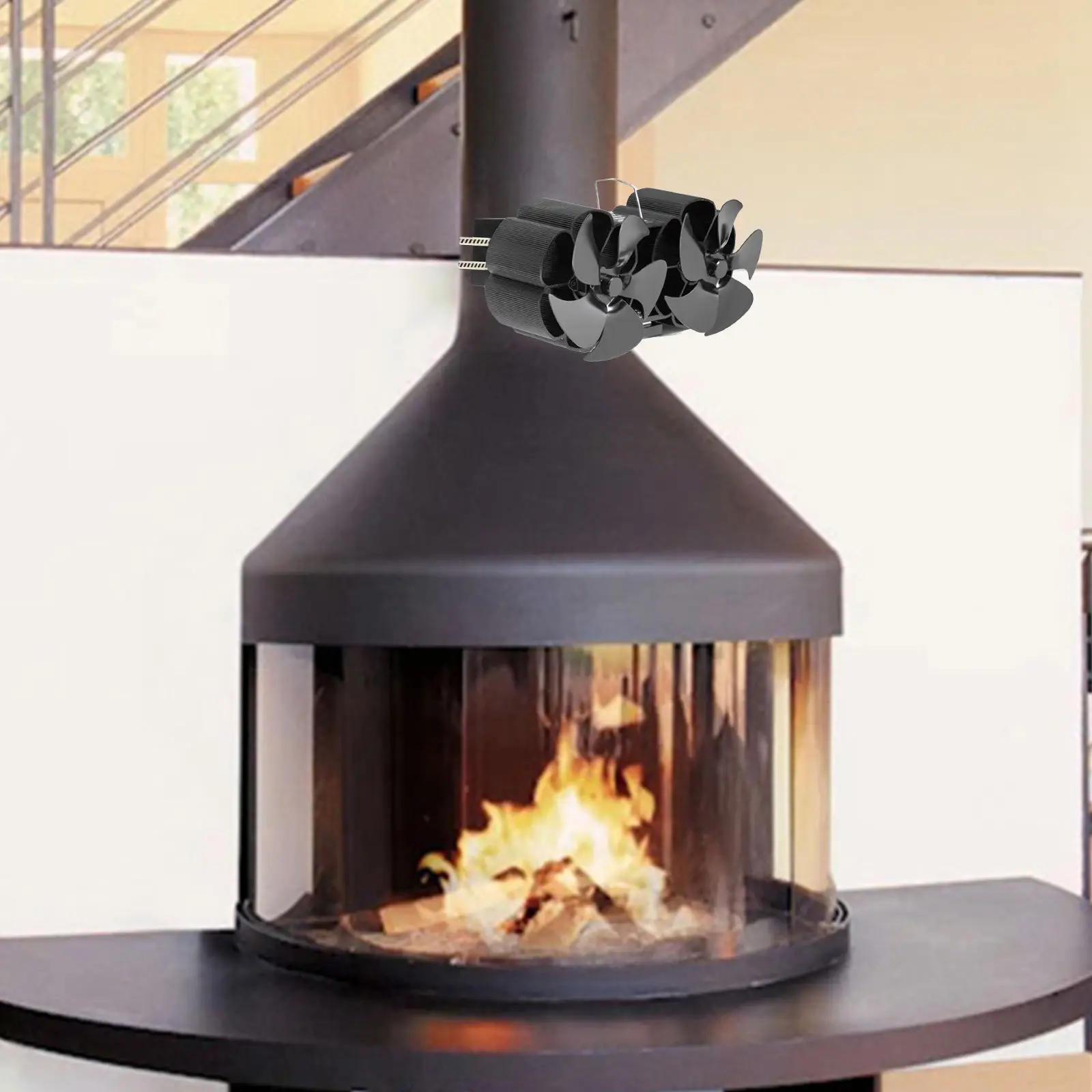 Dual Head Stove Fan 10 Blades Aluminium Alloy Fire Place Fan Fire Stoves Booster Log Burner for Living Room
Dual Head Stove Fan 10 Blades Aluminium Alloy Fire Place Fan Fire Stoves Booster Log Burner for Living Room