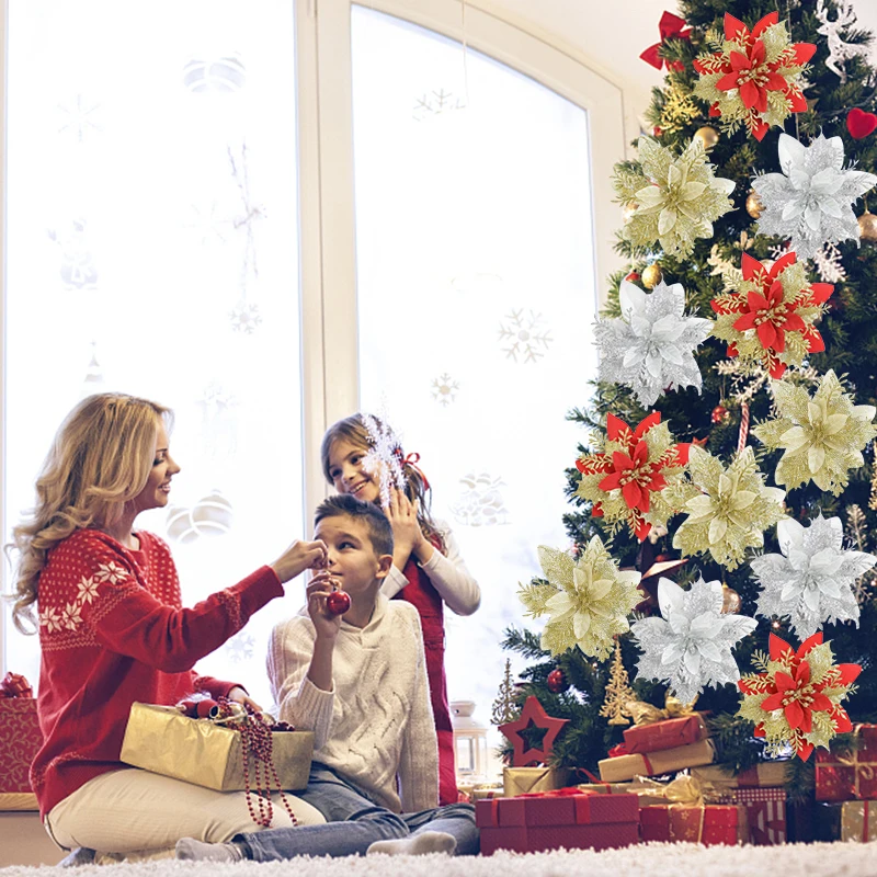 5pcs Glitter Artificial Christmas Flowers Xmas Tree Decorations Ornaments Merry Christmas Decorations for Home New Year Gift
5pcs Glitter Artificial Christmas Flowers Xmas Tree Decorations Ornaments Merry Christmas Decorations for Home New Year Gift
