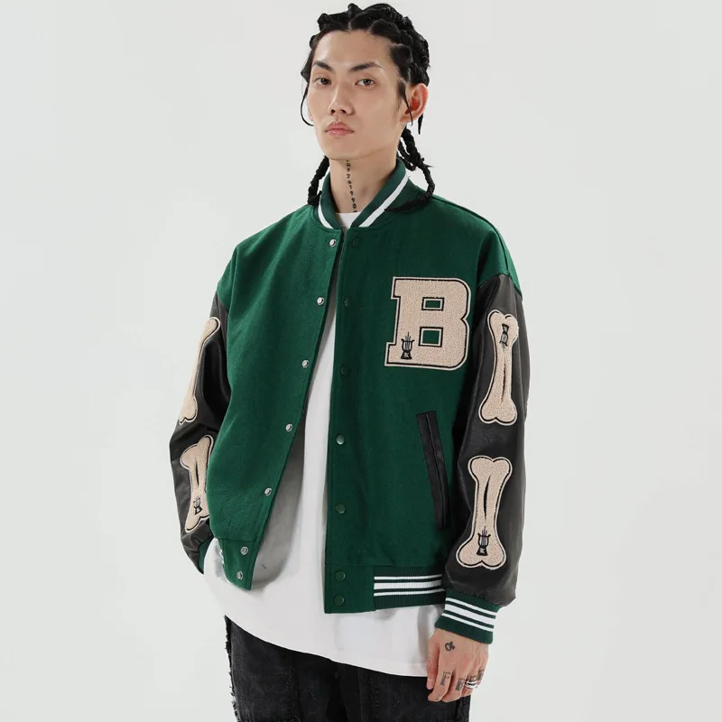 Letter Embroidered Baseball suit men's street fashion brand contrast stitching jacket hip hop fashion personalized jacket
Letter Embroidered Baseball suit men's street fashion brand contrast stitching jacket hip hop fashion personalized jacket