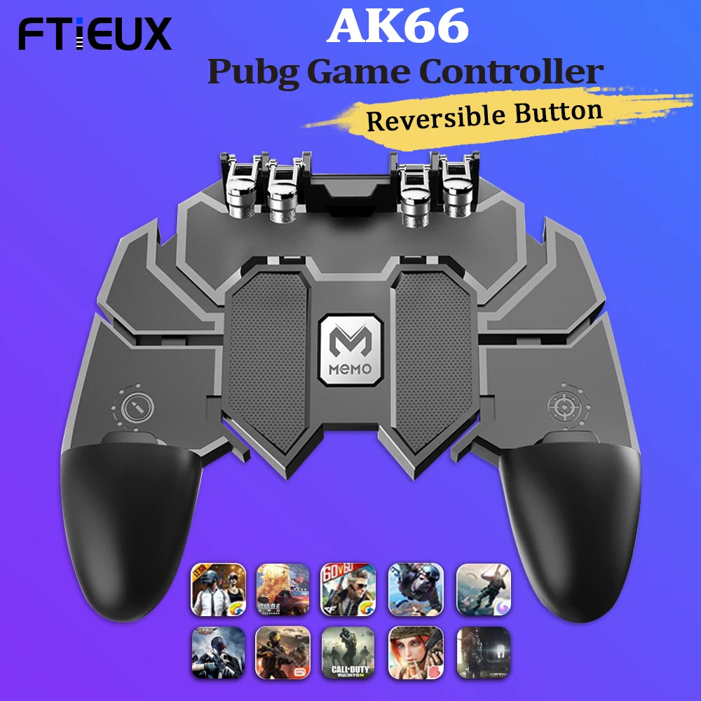 Ak66 Pubg Gamepad Six Finger Game Controller Metal Trigger Free Fire Button Shooting Games Joystick For IOS Android Mobile Phone
Ak66 Pubg Gamepad Six Finger Game Controller Metal Trigger Free Fire Button Shooting Games Joystick For IOS Android Mobile Phone