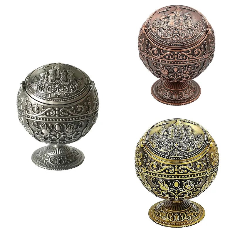 Ash Bowl with Cover Creative Personality Metal Spherical Castle Pattern Globe Decoration Household Smoke Cylinder
Ash Bowl with Cover Creative Personality Metal Spherical Castle Pattern Globe Decoration Household Smoke Cylinder
