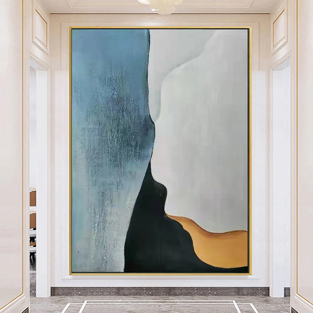 Modern Hand-Painted Beautiful Oil Painting Blue And Gray Texture Canvas Wall Art Abstract Home Decor Picture Living Room Artwork 
Modern Hand-Painted Beautiful Oil Painting Blue And Gray Texture Canvas Wall Art Abstract Home Decor Picture Living Room Artwork