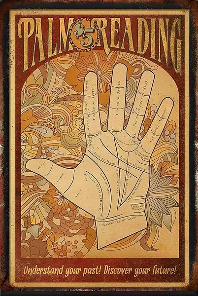 Винтажный оловянный постер для чтения ладони, понять ваше прошлое! Разочаровывайте свое будущее! palmistry Mystic экстрамальный металлический жес... 
Винтажный оловянный постер для чтения ладони, понять ваше прошлое! Разочаровывайте свое будущее! palmistry Mystic экстрамальный металлический жес...