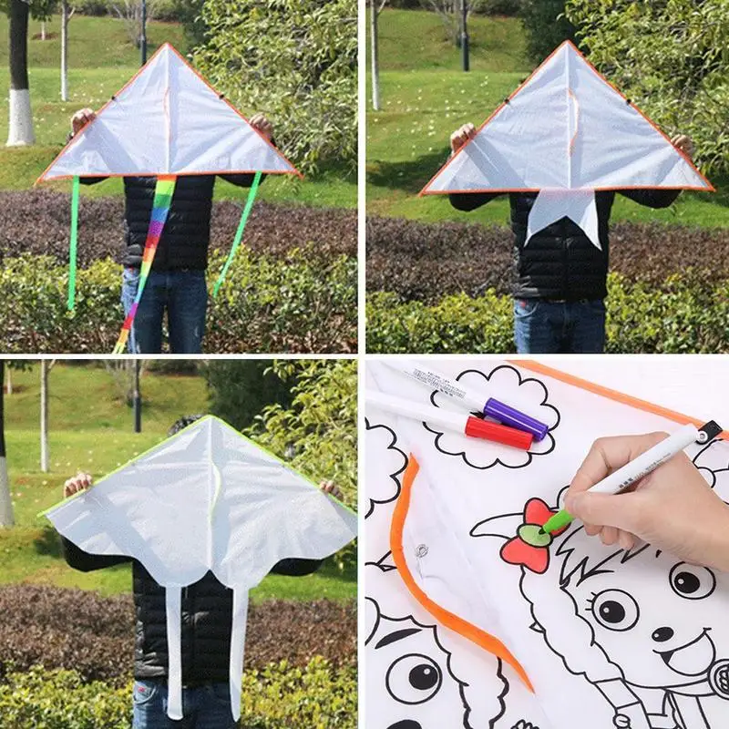 Kawaii Diy Graffiti Color Filled Kite Blank Kite Outdoor Line Kites Toy Sports Toy With Educational And Flying Handle
Kawaii Diy Graffiti Color Filled Kite Blank Kite Outdoor Line Kites Toy Sports Toy With Educational And Flying Handle