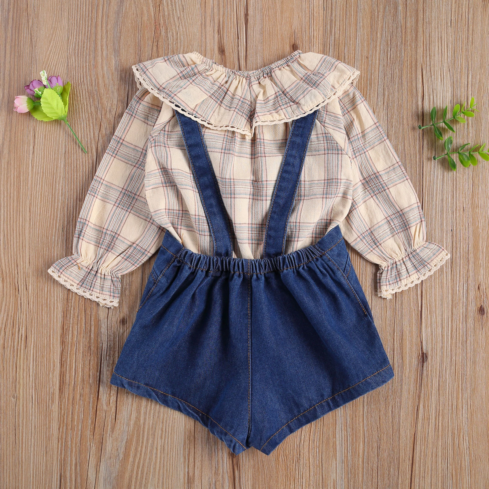 Pudcoco 2020 Autumn 0-24M Toddler Baby Girl 2Pcs Set Plaid Lace Ruffled Collar Lantern Long Sleeve Top+Denim Suspender Shorts
Pudcoco 2020 Autumn 0-24M Toddler Baby Girl 2Pcs Set Plaid Lace Ruffled Collar Lantern Long Sleeve Top+Denim Suspender Shorts