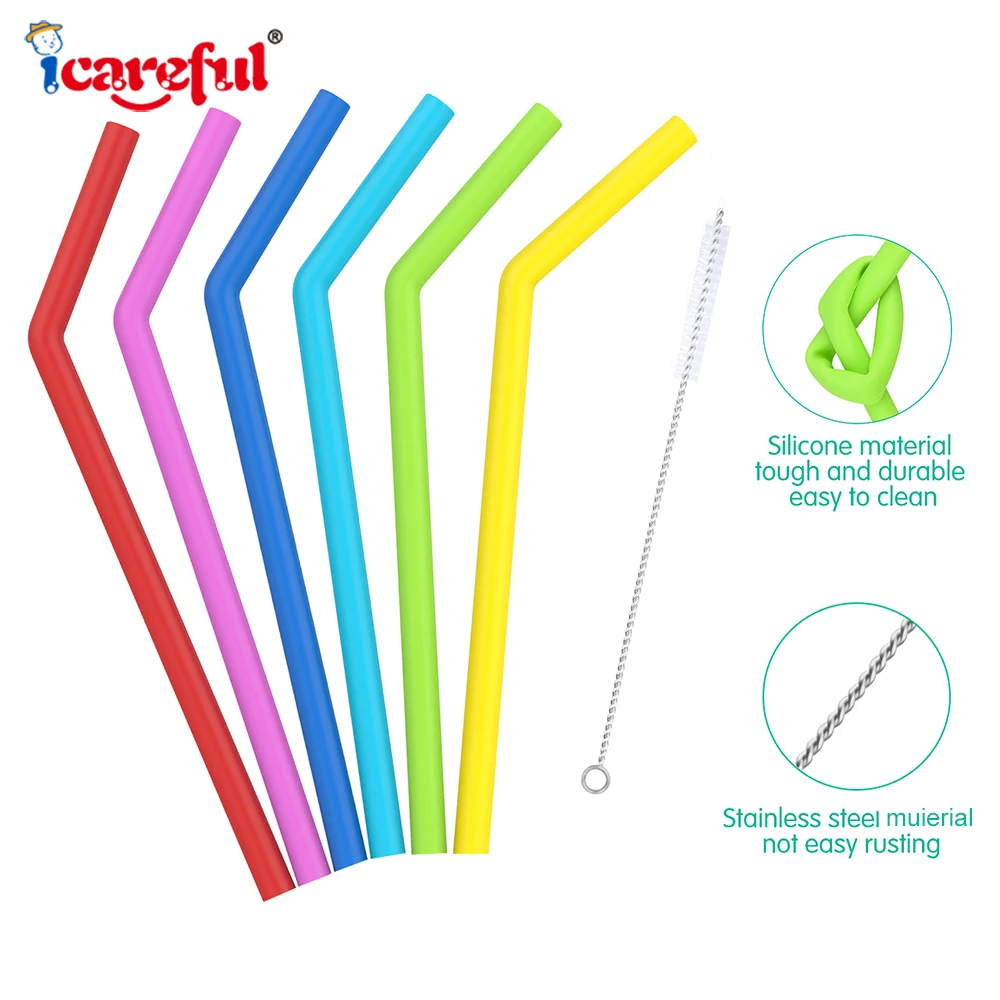 6/7 Pcs Safety Silicone Soft Straws With Cleaning Brush Set Bendy Straws Reusable Party Bar Big Size Drinking Children Stuff New
6/7 Pcs Safety Silicone Soft Straws With Cleaning Brush Set Bendy Straws Reusable Party Bar Big Size Drinking Children Stuff New