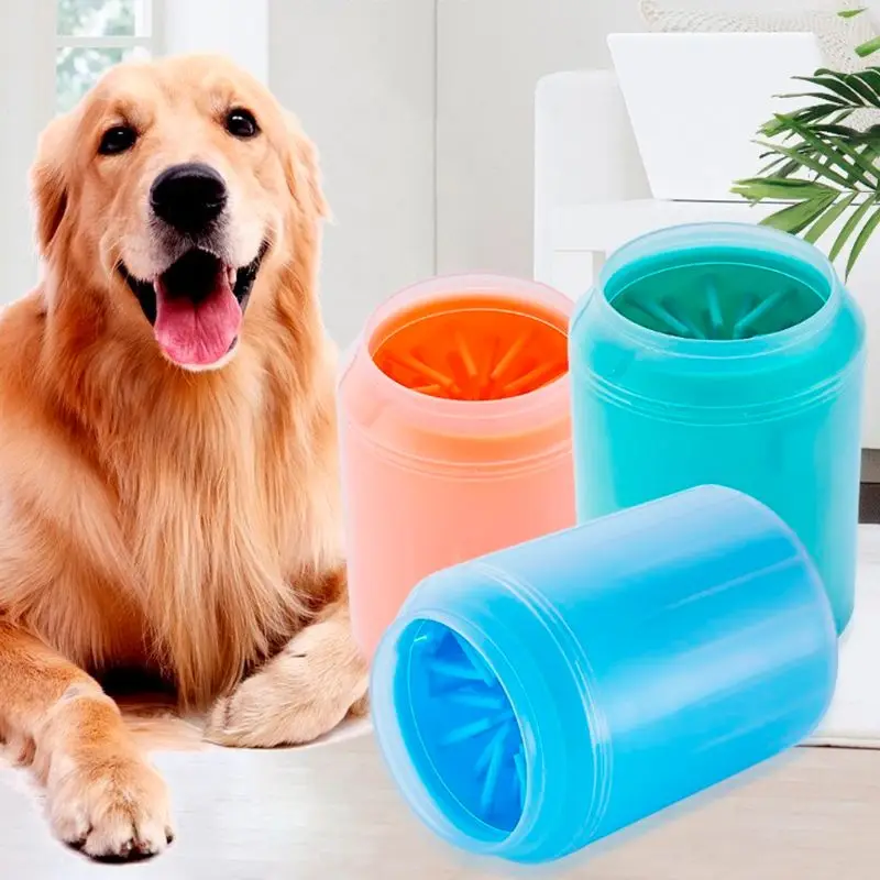 Собака приспособление для очистки лап чашка мягкий силиконовый расчески