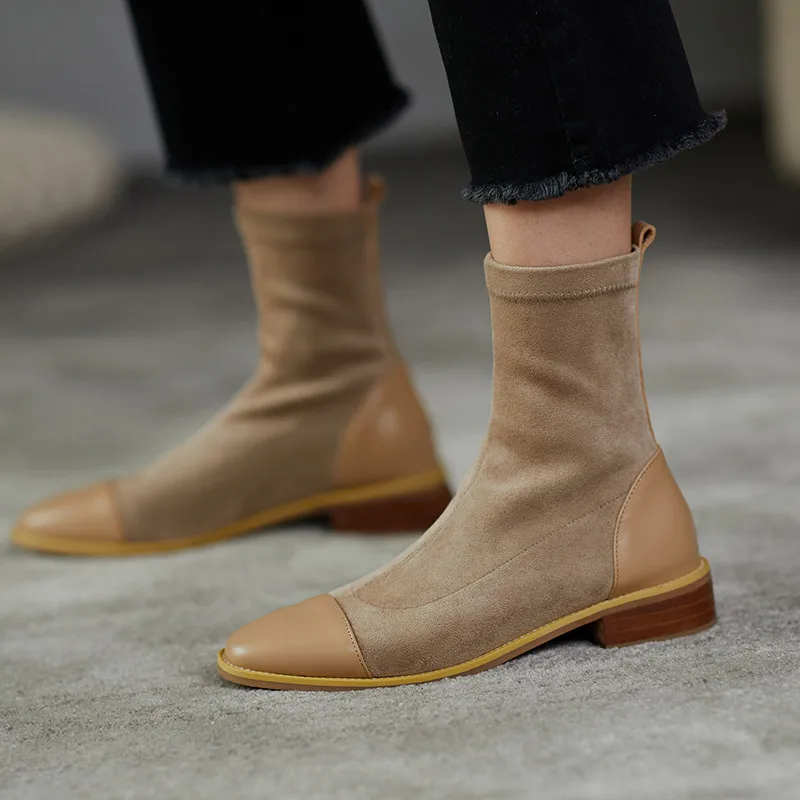 MEMUNIA 2020 hot sale genuine leather Elastic boots women low heel casual shoes comfortable autumn winter ankle boots woman
MEMUNIA 2020 hot sale genuine leather Elastic boots women low heel casual shoes comfortable autumn winter ankle boots woman