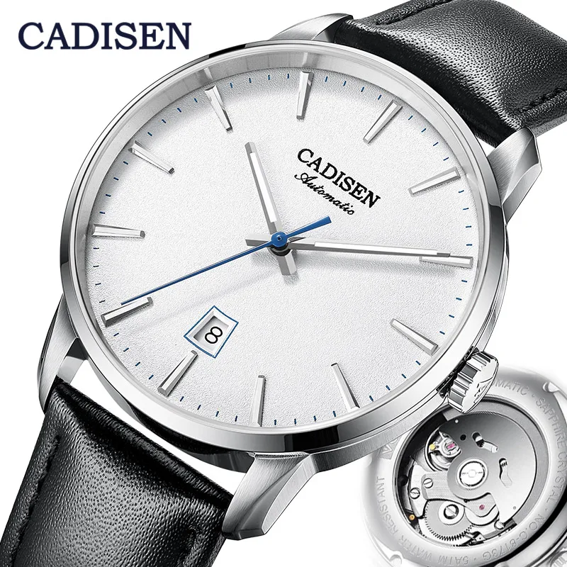 

CADISEN Mechanical Watch Men Top Brand Luxury Luminous Stainless steel Business Wrist Men Automatic Watches NH35A Japan movement