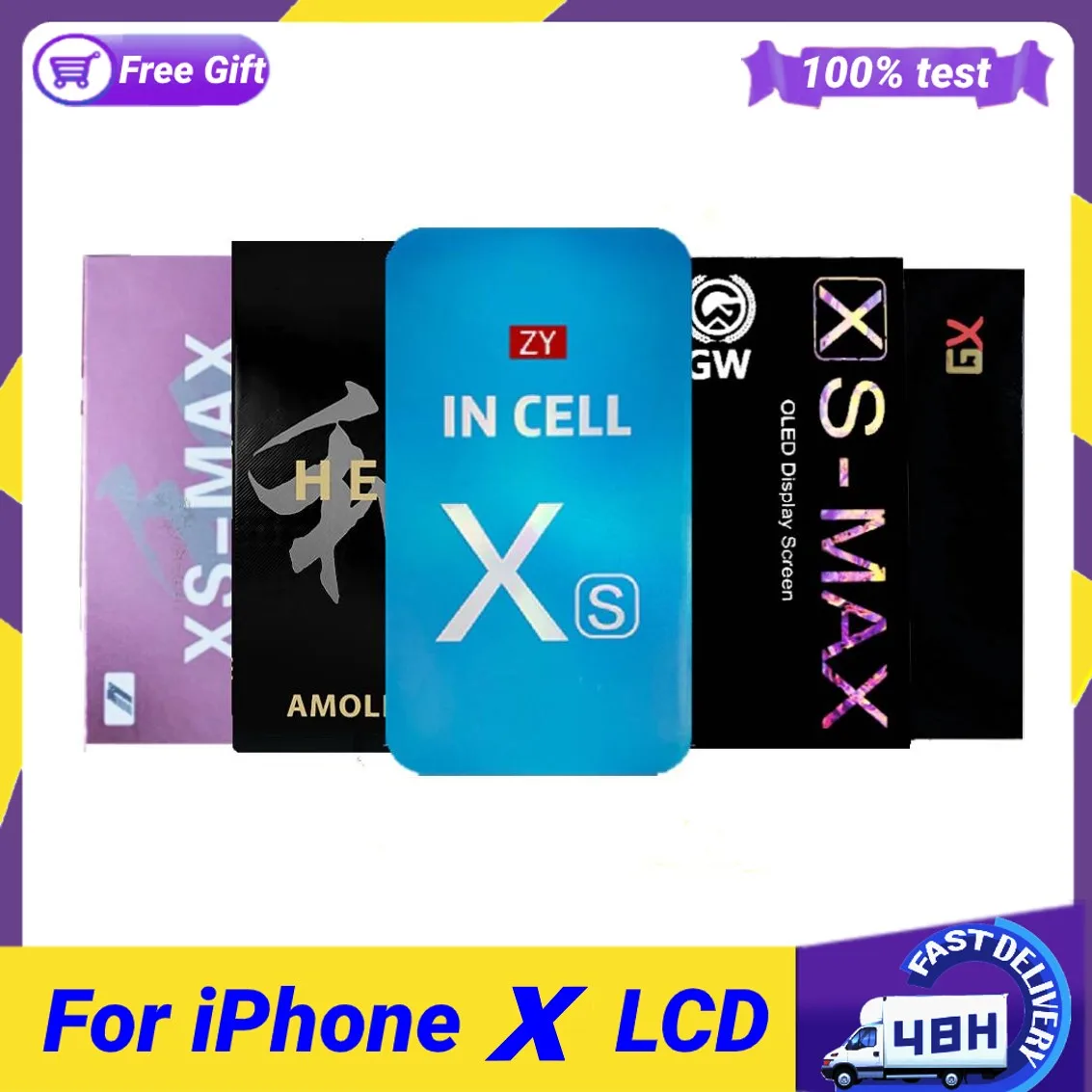 

OLED Screen GX JK GW ZY HE Incell For iPhone X XS Max XR 11 Screen Display Digital LCD Touch Screen For iPhone 11 Pro Max screen