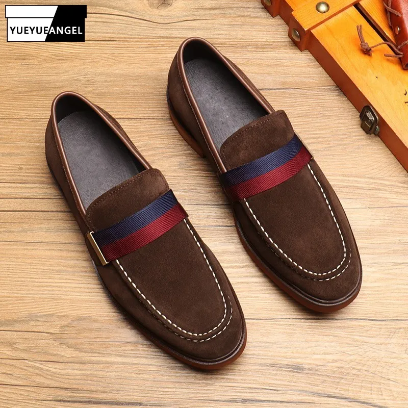 British Style Mens New Round Toe Slip-On Dress Shoes Cow Suede Mixed Colors Rubber Sole Breathable Fashion Outdoor Leather Shoe
British Style Mens New Round Toe Slip-On Dress Shoes Cow Suede Mixed Colors Rubber Sole Breathable Fashion Outdoor Leather Shoe