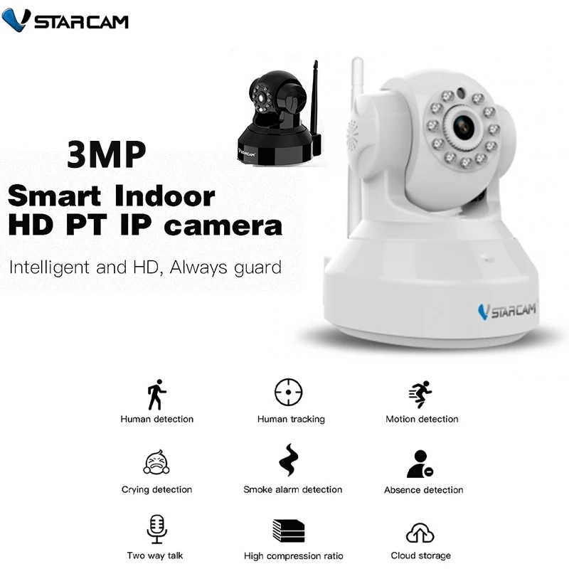 Vstarcam New Video Surveillance Smart home IP CCTV Camera Wireless 3MP HD Night Vision Security Camera Network Wifi Baby Monitor
Vstarcam New Video Surveillance Smart home IP CCTV Camera Wireless 3MP HD Night Vision Security Camera Network Wifi Baby Monitor