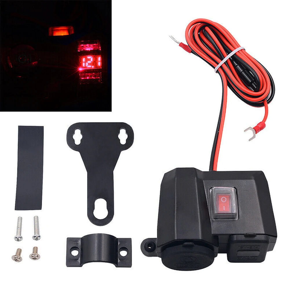 12v/24v Waterproof Motorcycle Power Adapter Socket Digital display voltage USB Charging Motorcycle Power Instruments Gauges
12v/24v Waterproof Motorcycle Power Adapter Socket Digital display voltage USB Charging Motorcycle Power Instruments Gauges