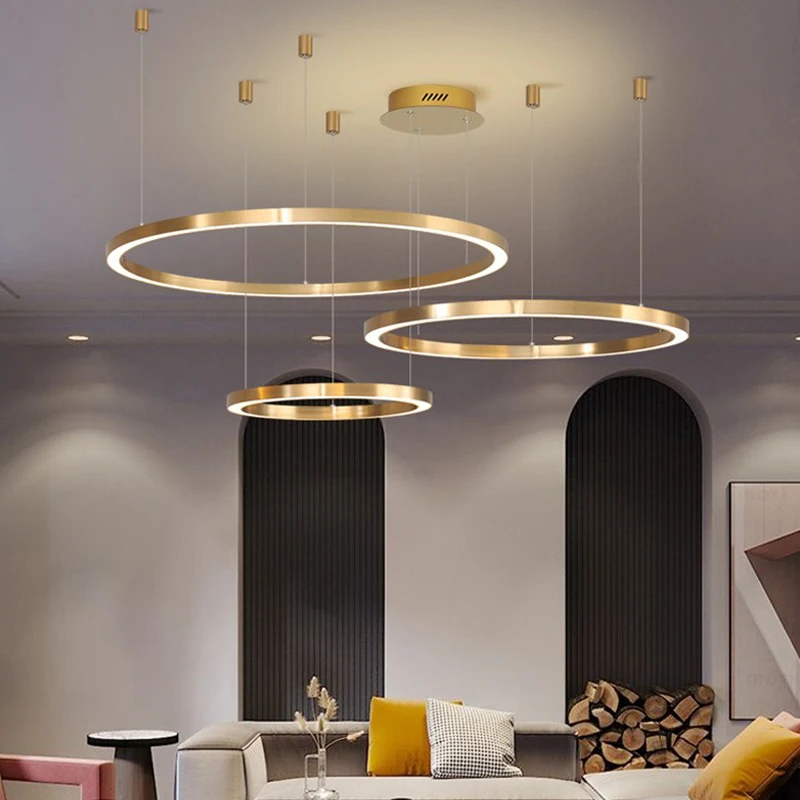 Golden ring led chandelier Nordic living room dining room chandelier is suitable for kitchen lustre interior decoration lighting
Golden ring led chandelier Nordic living room dining room chandelier is suitable for kitchen lustre interior decoration lighting