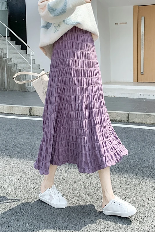 High fashion ladies pleated skirt wholesale Women's Vintage Style 2021 Elastic Waist Long Skirts 
High fashion ladies pleated skirt wholesale Women's Vintage Style 2021 Elastic Waist Long Skirts