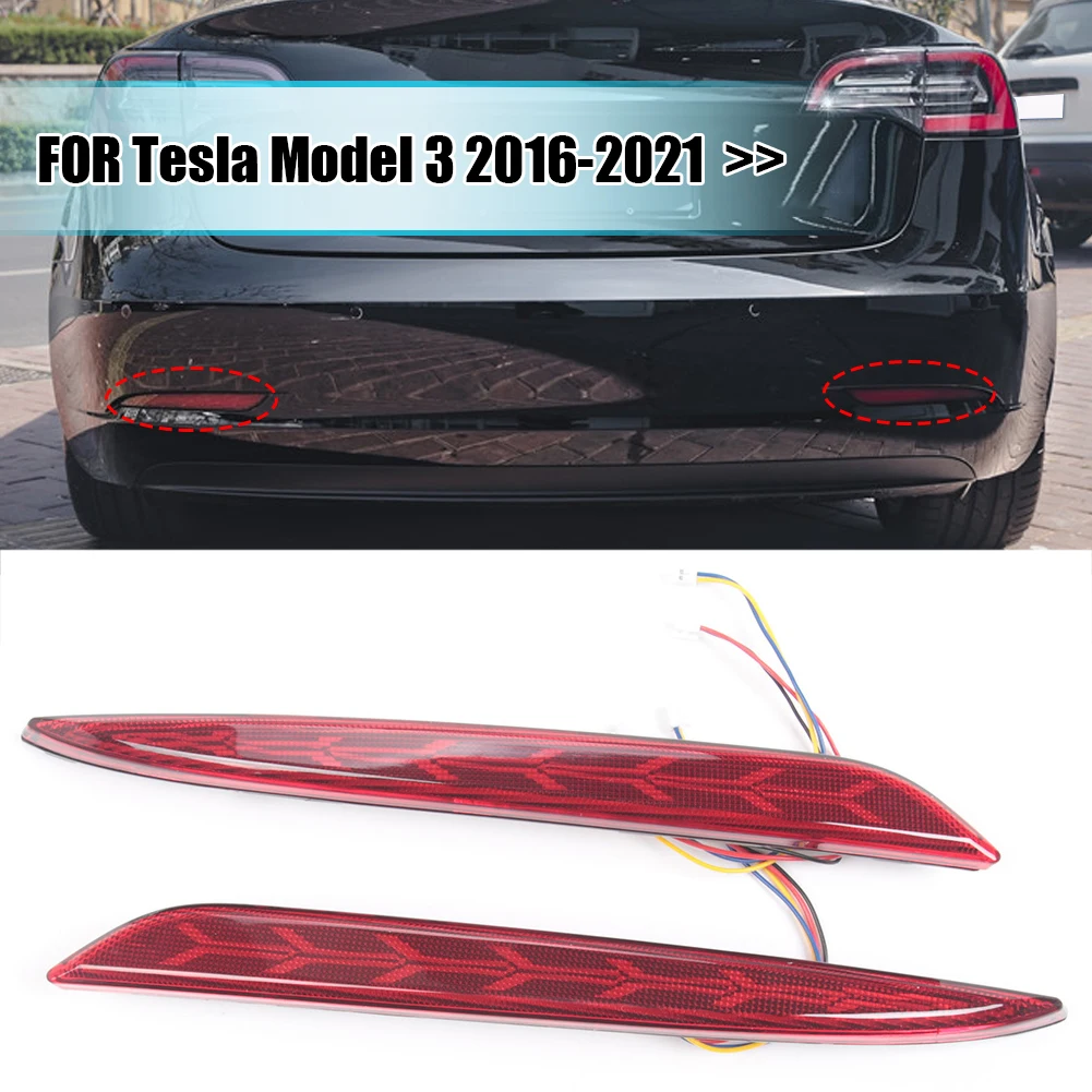 Rear Bumper Turn Signal Brake Tail Light Fishbone Waterproof Suitable for Tesla Model 3 2016-2021 with Super Bright LED
Rear Bumper Turn Signal Brake Tail Light Fishbone Waterproof Suitable for Tesla Model 3 2016-2021 with Super Bright LED