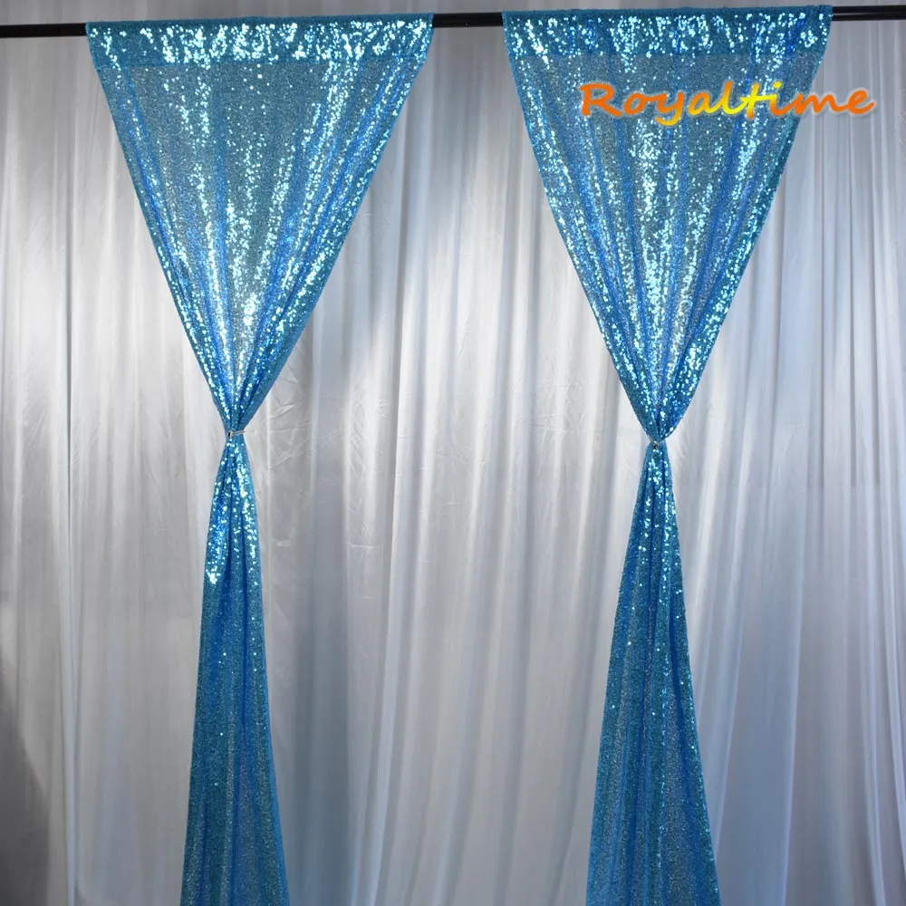 Royaltime 2 шт 2x8ft бирюзовый фон с пайетками занавеска Свадебная фотобудка для