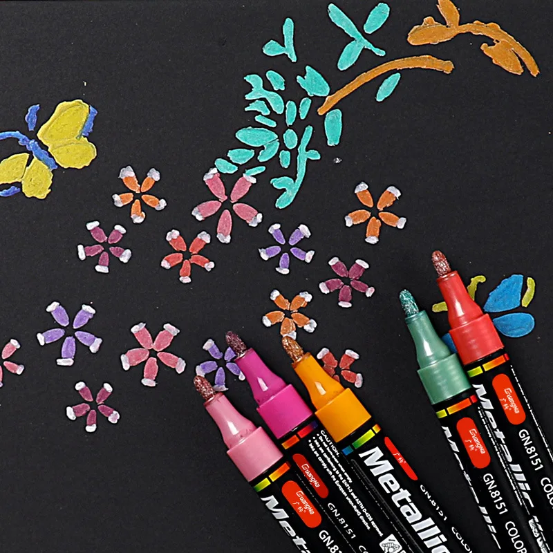 1 Large Color Pen Water-Based Metallic Marker Black Card Paint Metal Surface Permanent Paint Marker DIY Album Pen Art Supplies
1 Large Color Pen Water-Based Metallic Marker Black Card Paint Metal Surface Permanent Paint Marker DIY Album Pen Art Supplies