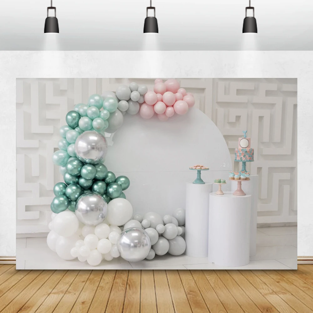 Фон для фотосъемки с цветными воздушными шарами и милыми тортами для детской портретной фотосъемки на день рождения
Фон для фотосъемки с цветными воздушными шарами и милыми тортами для детской портретной фотосъемки на день рождения