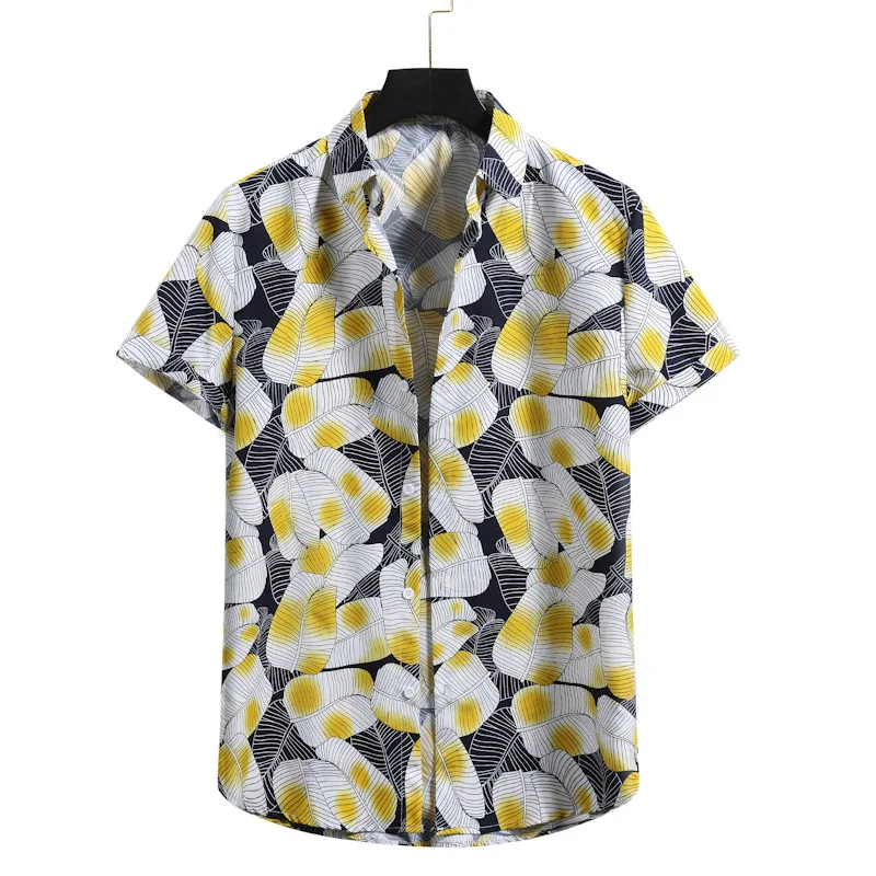 2021 Spring New Men's Printed Short-Sleeved Shirt Youth Leaves Printed Beach Casual Shirt
2021 Spring New Men's Printed Short-Sleeved Shirt Youth Leaves Printed Beach Casual Shirt