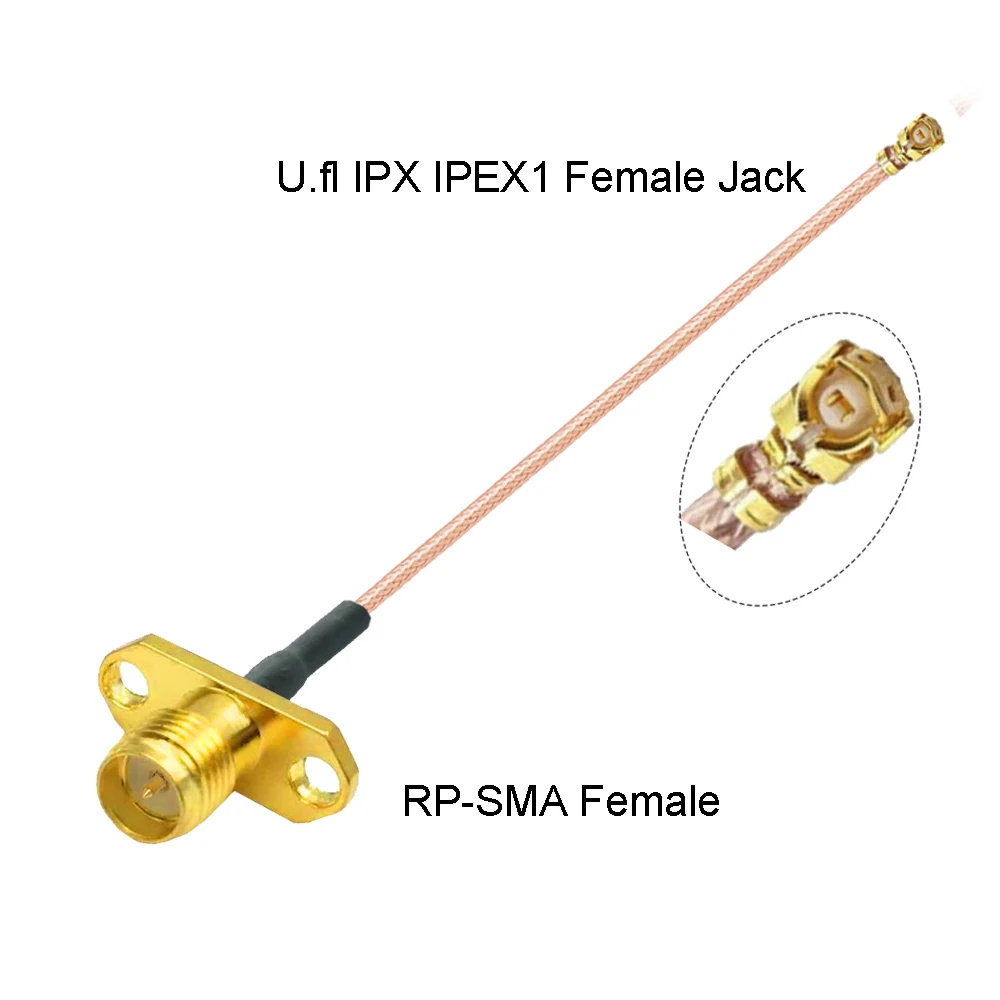 10PCS u.FL IPX IPEX1 Female to SMA / RP-SMA 2 Hole Flange Panel Mount RG178 Pigtail WIFI Antenna Extension Cable Jumper |
