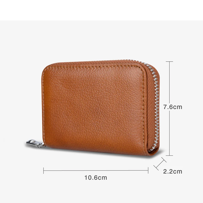 Cowhide Leather Wallet Multi-Card Slot Zipper Credit Card Case Coin Purse Men And Women Fashion Bank Card Holder H026 
Cowhide Leather Wallet Multi-Card Slot Zipper Credit Card Case Coin Purse Men And Women Fashion Bank Card Holder H026