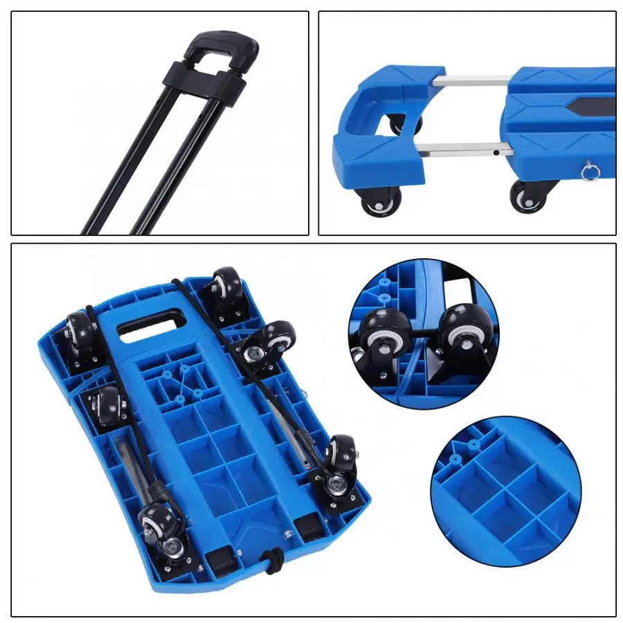 6 Wheels Folding Portable Telescopic Handle Cart Blue Household Shopping Trolley Hardware Accessories
6 Wheels Folding Portable Telescopic Handle Cart Blue Household Shopping Trolley Hardware Accessories