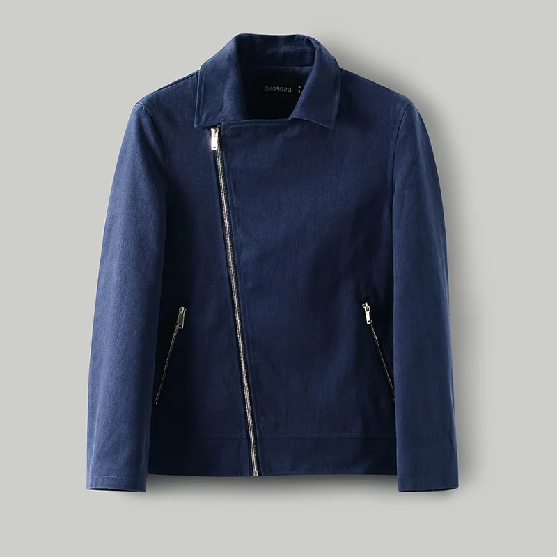 2021 Autumn New Lapel Jacket Men Short Slim Cotton Men's Fashion Oblique Placket Zipper Motorcycle Jacket Coats
2021 Autumn New Lapel Jacket Men Short Slim Cotton Men's Fashion Oblique Placket Zipper Motorcycle Jacket Coats