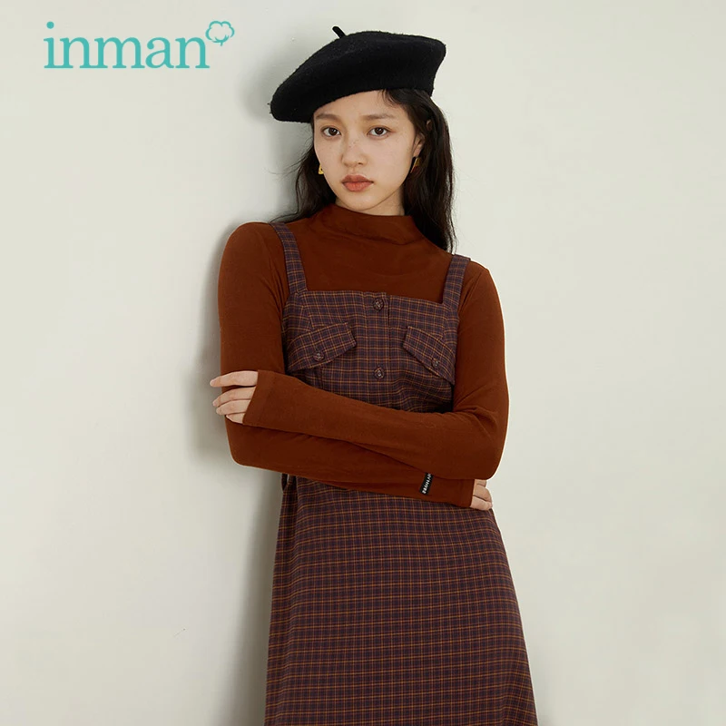 INMAN Women's Strap Dress Elegant Lady Classic Dresses Vintage Plaid Mid-length Casual All-Match Female Dress With Belt Design
INMAN Women's Strap Dress Elegant Lady Classic Dresses Vintage Plaid Mid-length Casual All-Match Female Dress With Belt Design