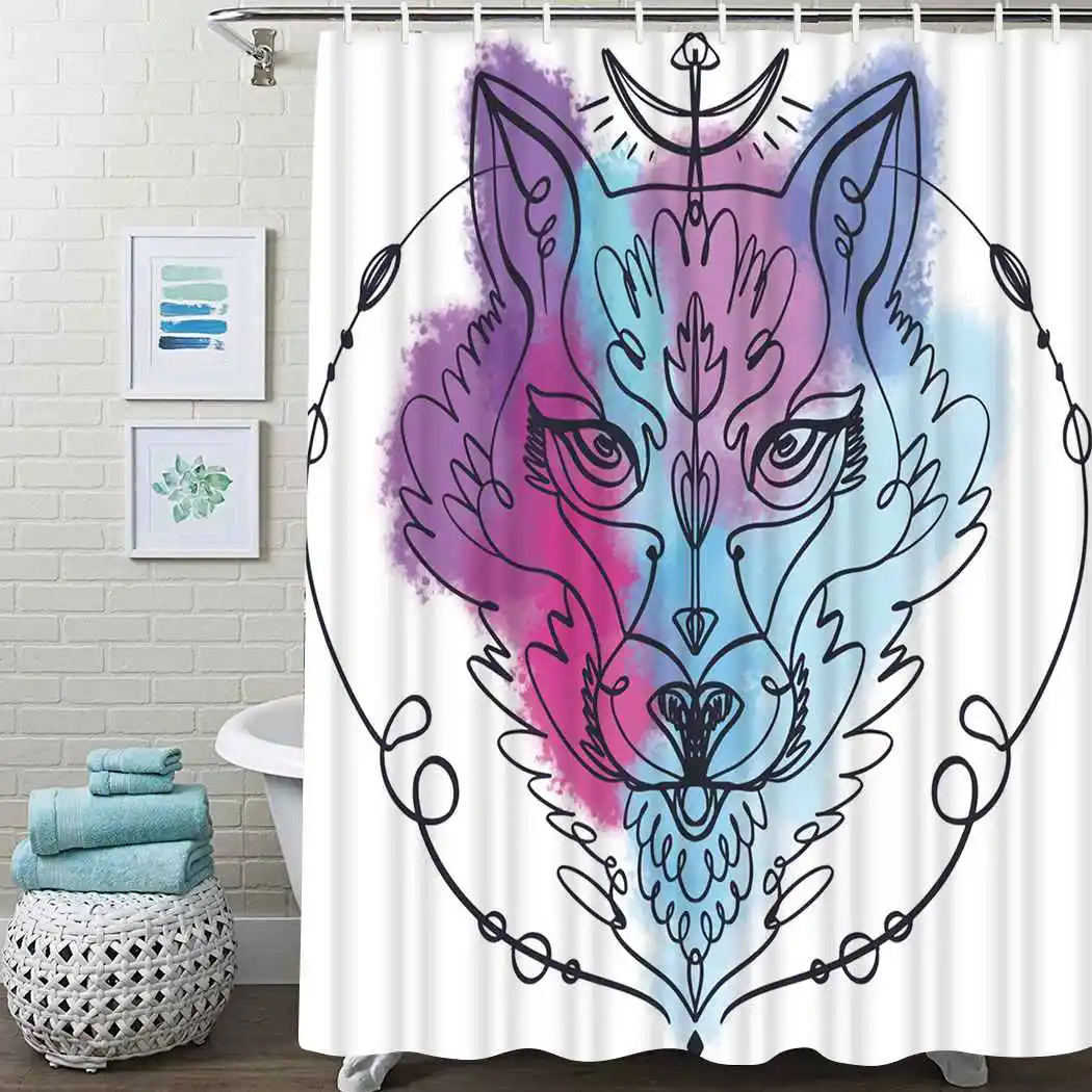 Wolf African Shower Curtain Animal Face Boho Shower Curtain Waterproof Fabric For Bathroom Decor Shower Curtains Set With Hooks
Wolf African Shower Curtain Animal Face Boho Shower Curtain Waterproof Fabric For Bathroom Decor Shower Curtains Set With Hooks