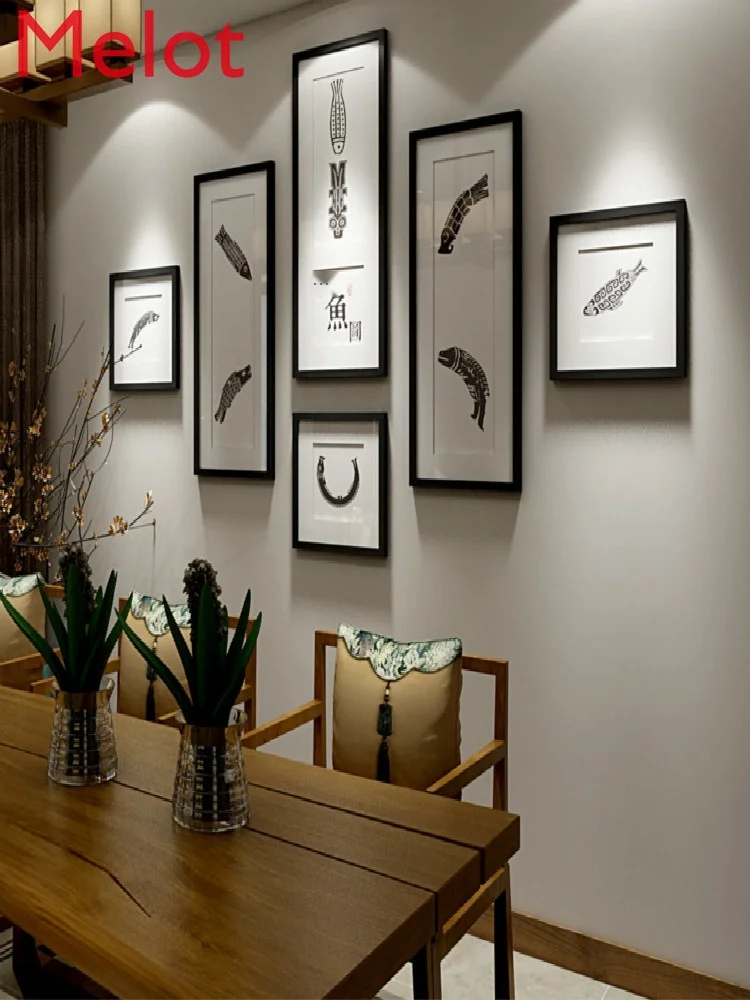 New Chinese Style Decorative Painting Living Room Nine Fish Pattern Auspicious Meaning Combination Restaurant Paintings Modern
New Chinese Style Decorative Painting Living Room Nine Fish Pattern Auspicious Meaning Combination Restaurant Paintings Modern