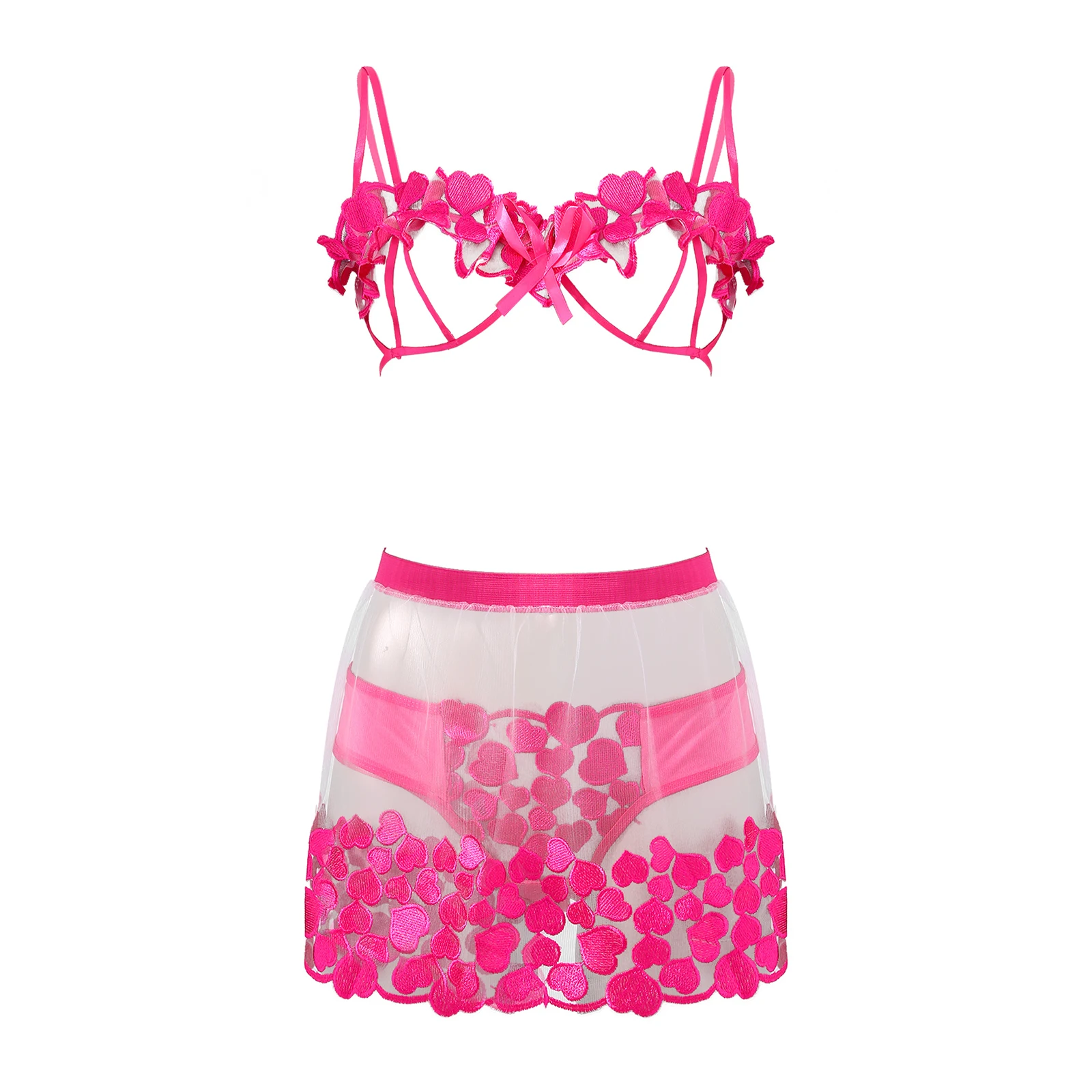 Exotic Set Women Sexy Lingerie Set Embroidery Underwear Sleepwear Hollow Out Unlined Bra with Lace-up Ruffle Mini Skirt G-string
Exotic Set Women Sexy Lingerie Set Embroidery Underwear Sleepwear Hollow Out Unlined Bra with Lace-up Ruffle Mini Skirt G-string