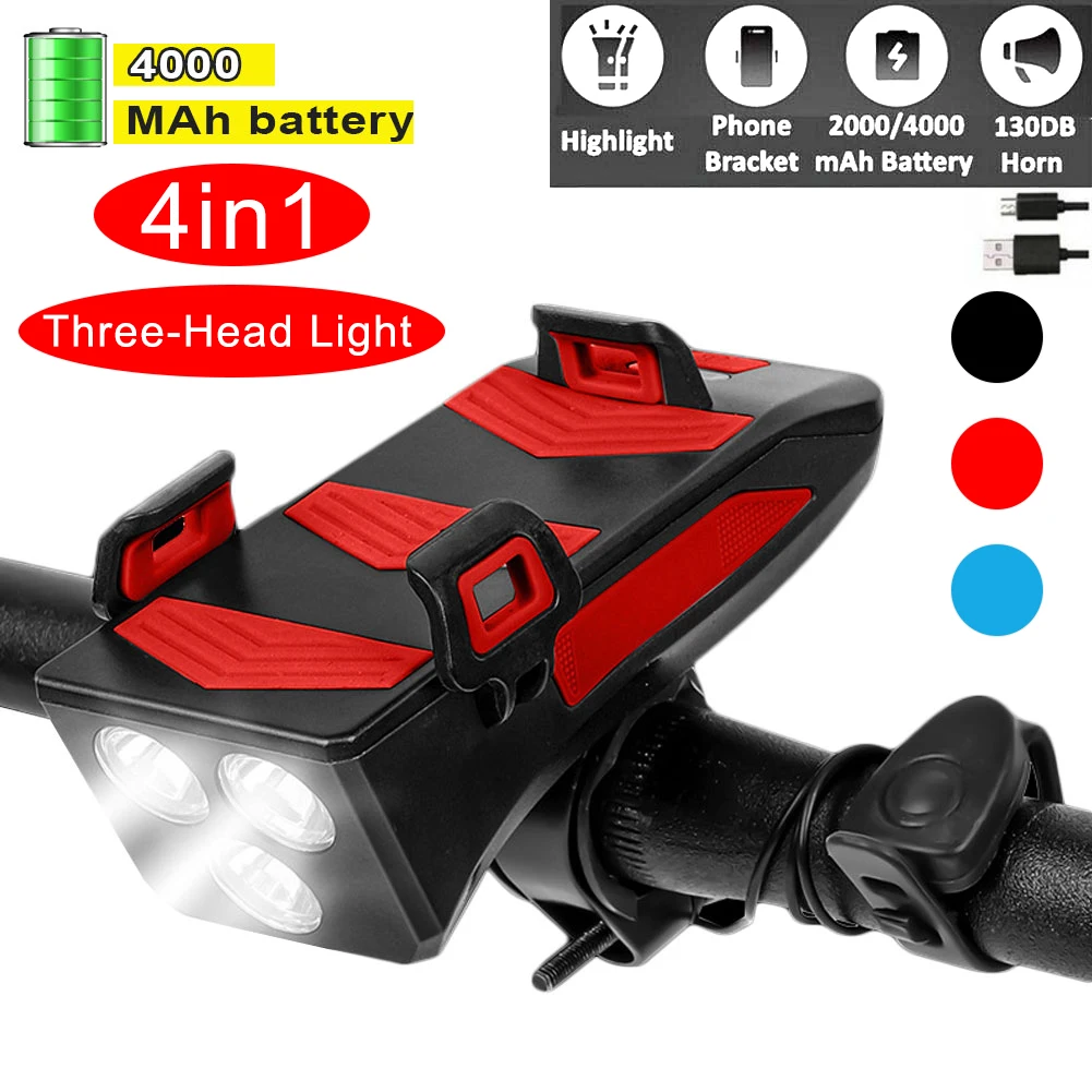 Brand New Multi-function 4 In 1 Bicycle Light USB Rechargeable LED Bike Headlight Bike Horn Phone Holder Powerbank Cycling Light
Brand New Multi-function 4 In 1 Bicycle Light USB Rechargeable LED Bike Headlight Bike Horn Phone Holder Powerbank Cycling Light