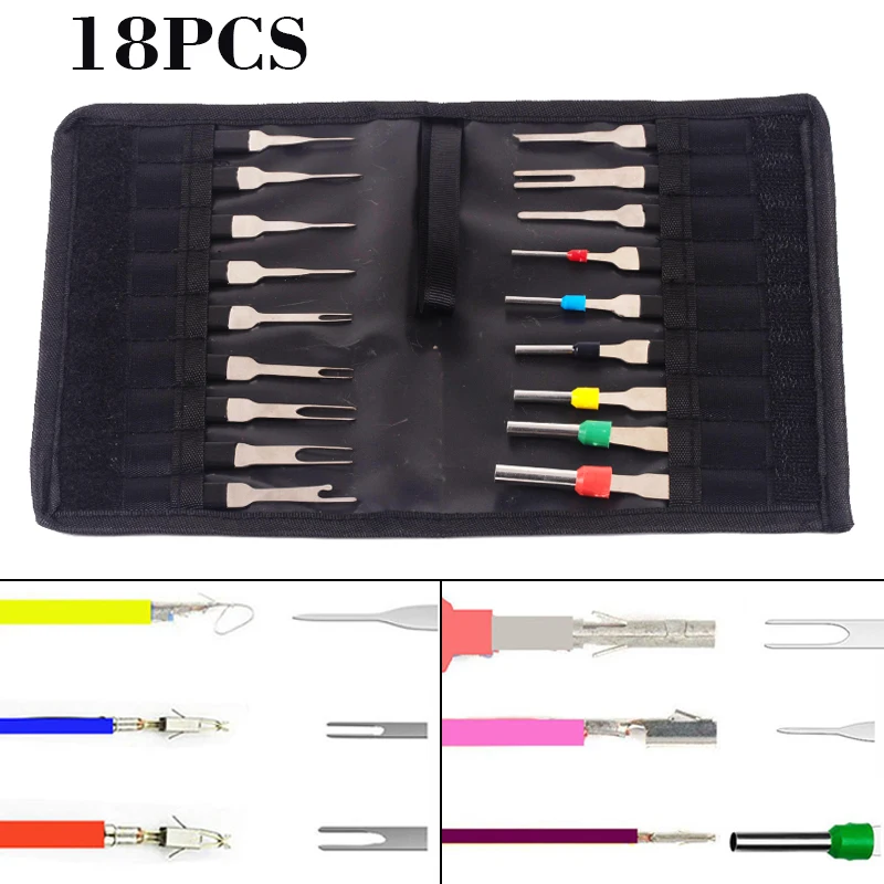 18pcs Auto Electrical Wire Terminal Removal Tools Pin Needle Retractor Pick Connector Pin Harness Terminal Removal Tool Set
18pcs Auto Electrical Wire Terminal Removal Tools Pin Needle Retractor Pick Connector Pin Harness Terminal Removal Tool Set