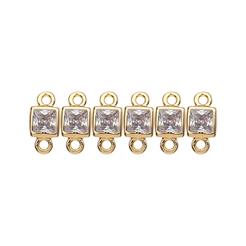 2pcs Copper Genuine Gold Plated Square Shape Inlay Crystal 4x8mm Double Rings Pendant Connector For Jewelry Making Bracelet Gift
2pcs Copper Genuine Gold Plated Square Shape Inlay Crystal 4x8mm Double Rings Pendant Connector For Jewelry Making Bracelet Gift