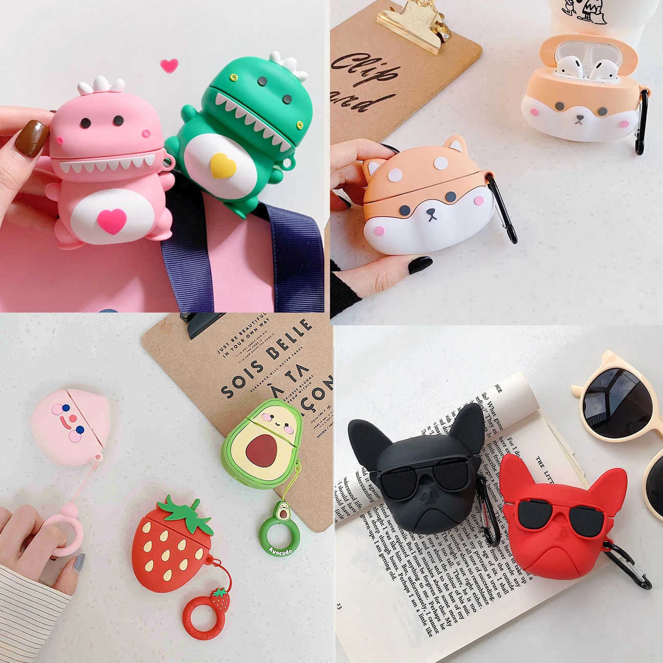 3D animal Case For AirPods Case airpods 2 cute dogs/ love Dinosaur Cartoon silicon headphone Cover For Apple Air pods 2 fundas
3D animal Case For AirPods Case airpods 2 cute dogs/ love Dinosaur Cartoon silicon headphone Cover For Apple Air pods 2 fundas