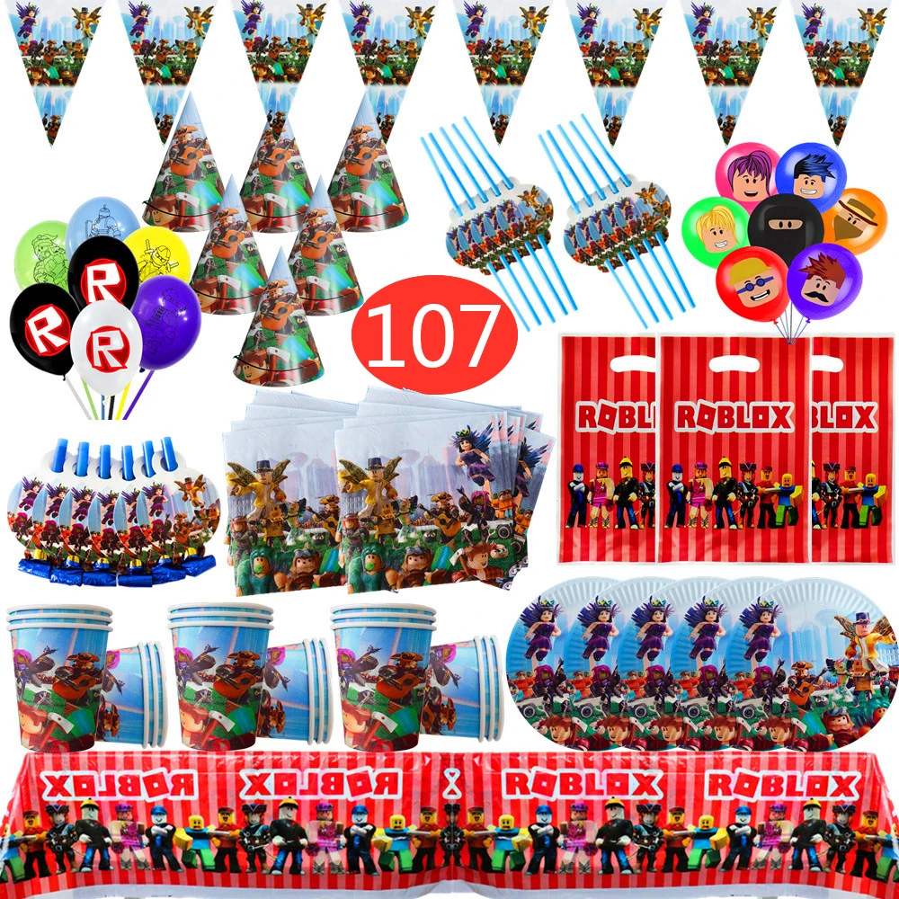 Roblo Game Party Disposable Tableware Set Paper Plate Cup Kids Birthday Virtual World Robot Blocks Party Decoration Baby Shower
Roblo Game Party Disposable Tableware Set Paper Plate Cup Kids Birthday Virtual World Robot Blocks Party Decoration Baby Shower