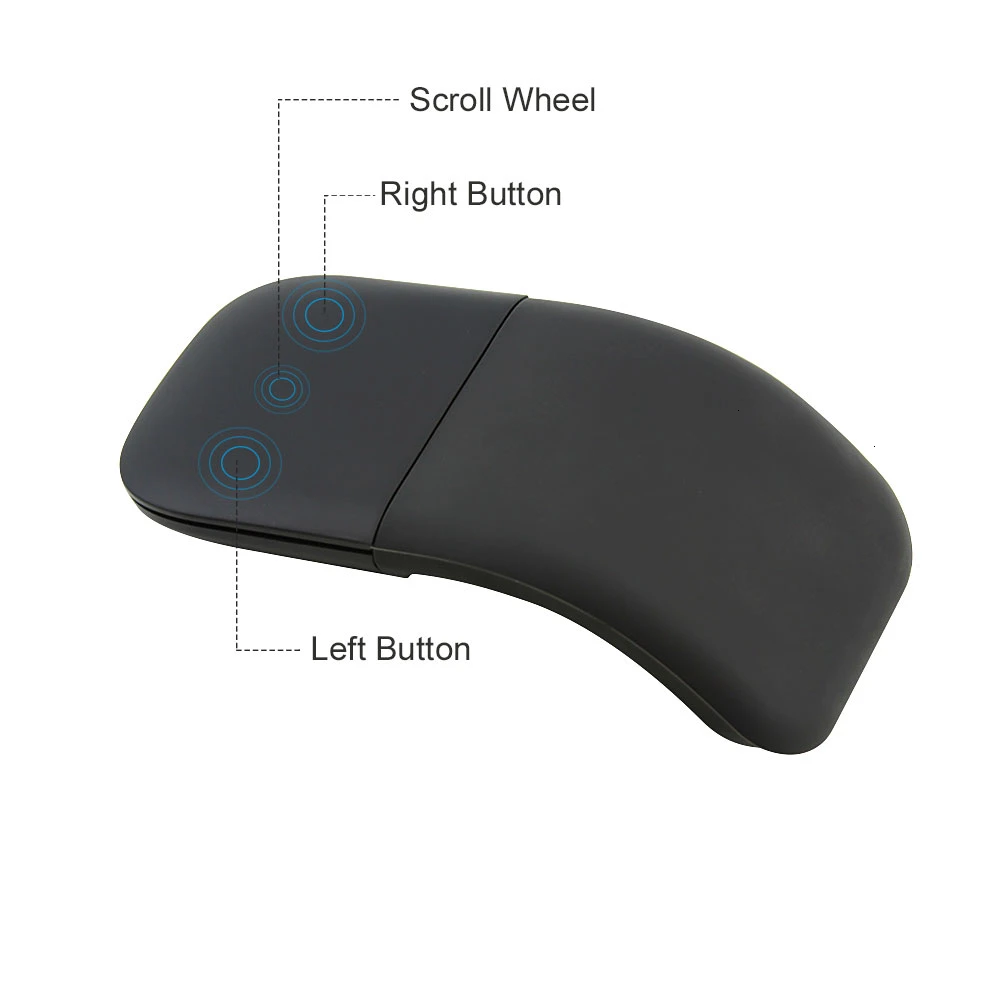 Bluetooth Бесшумная беспроводная компьютерная мышь дуговая сенсорная Поверхностная