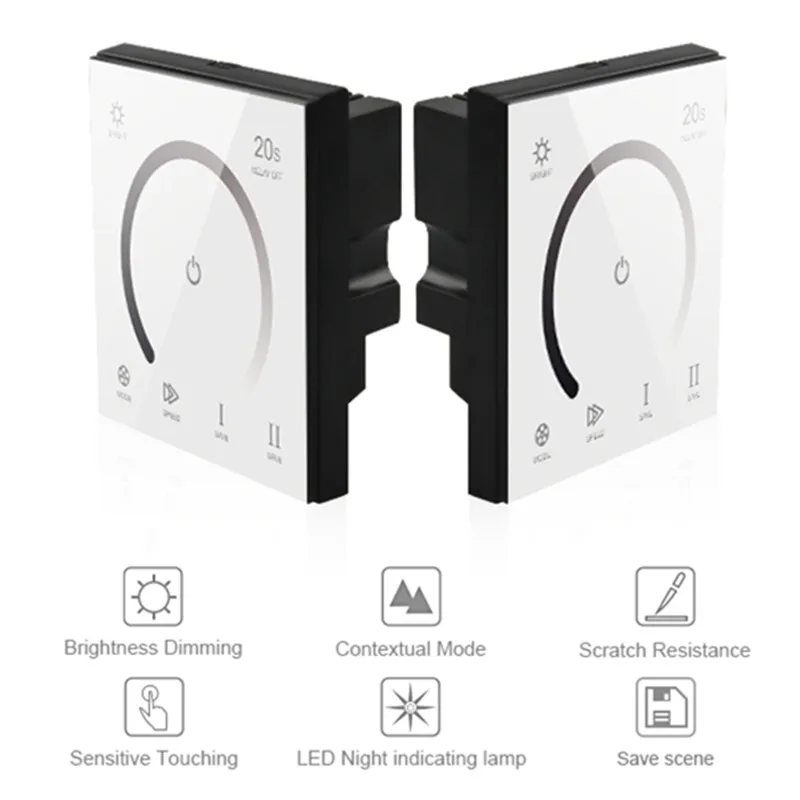 Smart Touch Panel LED Dimmer Controller DC 12V 24V 4Ax3 Channel Timer Wall Switch Controller for Single Color LED Strip Lights
Smart Touch Panel LED Dimmer Controller DC 12V 24V 4Ax3 Channel Timer Wall Switch Controller for Single Color LED Strip Lights