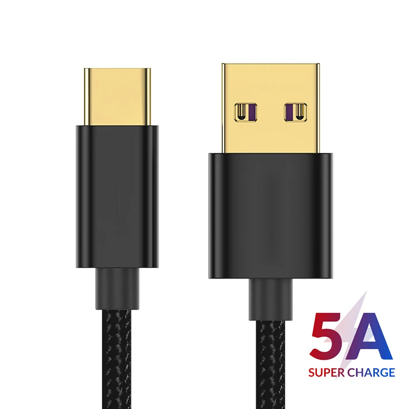 Сверхзарядный кабель 5А типа C для Huawei Mate30 20 P20Pro P30 USB быстрой зарядки Samsung S9 S10 Type-C