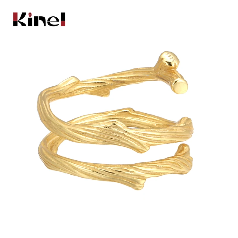Kinel S925 Sterling Silver Jewelry Retro Personality Adjustable Temperament Open Ring Female Creative 18K Gold ring Green zircon
Kinel S925 Sterling Silver Jewelry Retro Personality Adjustable Temperament Open Ring Female Creative 18K Gold ring Green zircon