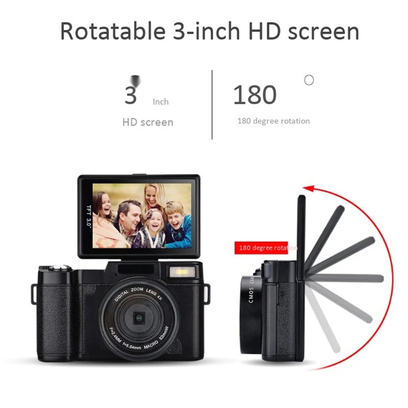 Digital Camera 24MP Digital Video Camera 3.0 Inch Sports Wide-Angle Digital Camera 1080P HD Home Camera
Digital Camera 24MP Digital Video Camera 3.0 Inch Sports Wide-Angle Digital Camera 1080P HD Home Camera