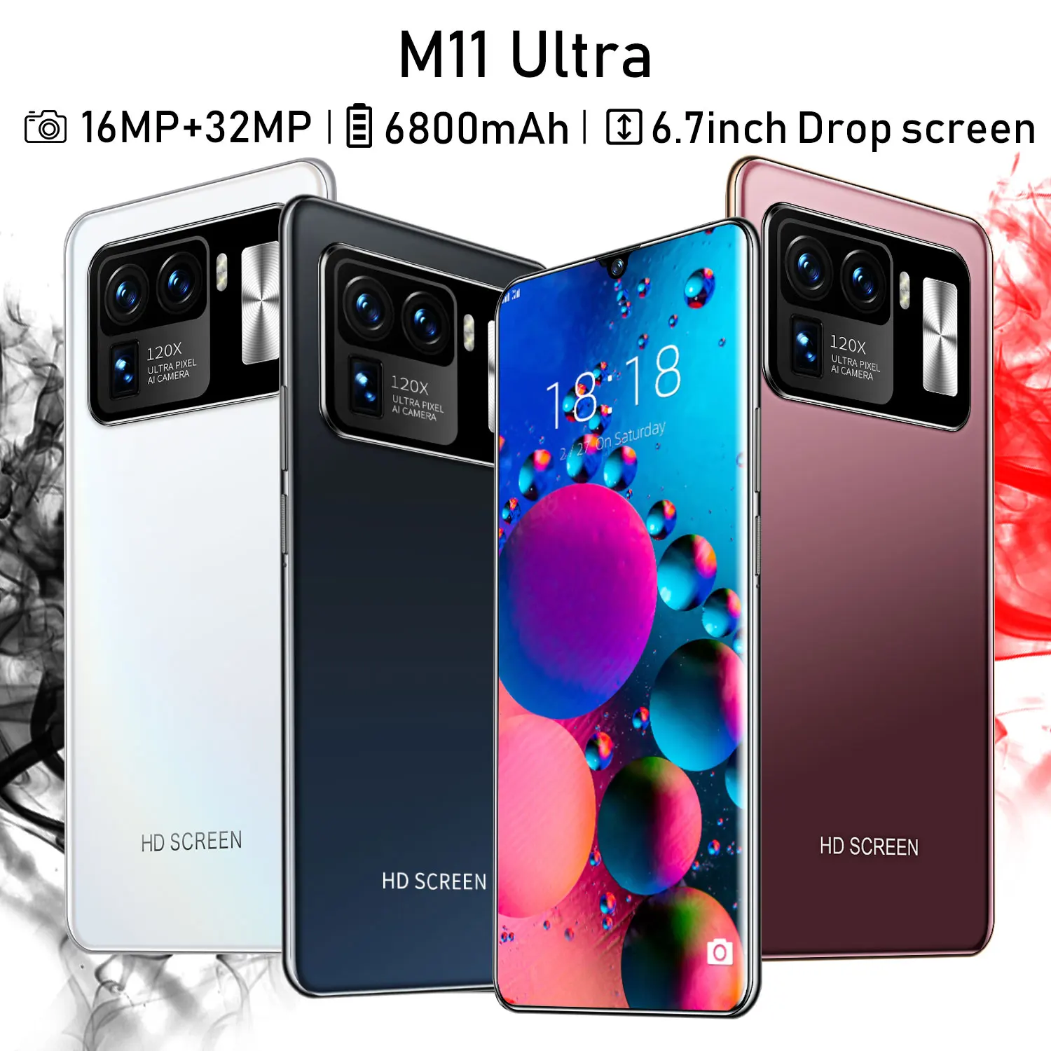 Smartphones XioMi M11 Ultra Global Version 16GB 512GB 6.7Inchs 6800mAh MTK6889 Android10.0 MobilePhones Mi 11 телефон Celular
Smartphones XioMi M11 Ultra Global Version 16GB 512GB 6.7Inchs 6800mAh MTK6889 Android10.0 MobilePhones Mi 11 телефон Celular