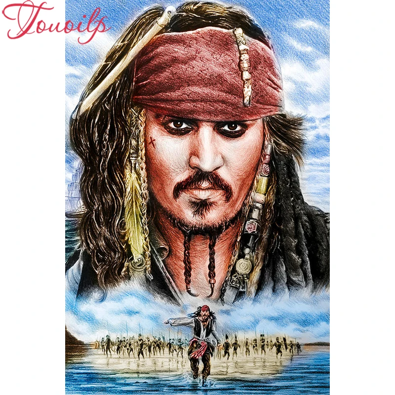 TOUOILP 5D квадрат и круглый бриллиант с изображением персонажа фильма Пираты