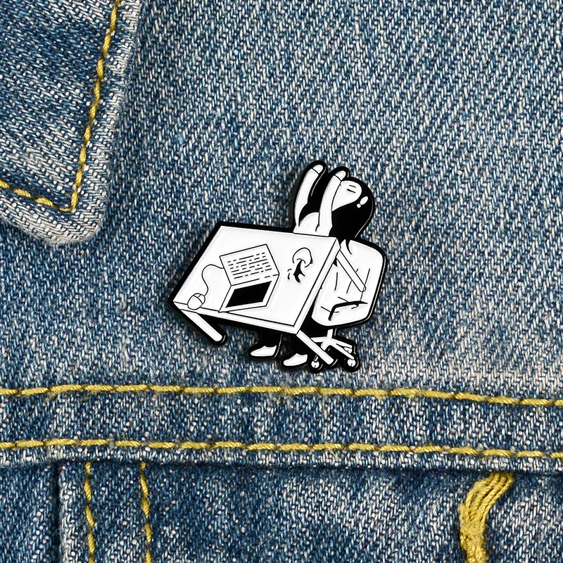 Tired of Working Enamel Pin Custom Black white Brooches Shirt Lapel Bag Crashing Girl Badge Cartoon Jewelry Gift for Friends
Tired of Working Enamel Pin Custom Black white Brooches Shirt Lapel Bag Crashing Girl Badge Cartoon Jewelry Gift for Friends