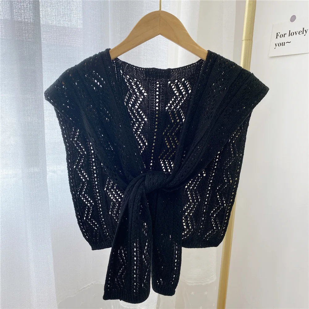 Solid Color Knitted Crochet Hollow Fake Collar for Women Small Shawl with Sleeve Sunscreen Neck Wear Detachable Shirt Collar
Solid Color Knitted Crochet Hollow Fake Collar for Women Small Shawl with Sleeve Sunscreen Neck Wear Detachable Shirt Collar